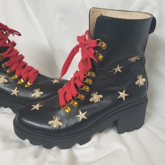 Excellent Condition Womens GUCCI High Top Honeybee Boots Size 42 Euro - Picture 5 of 11